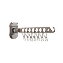Strong Suction Cup Wall Mounted Drying Rack Multiple Rod Saving Laundry Organizers Easy to Use for Bathroom Balconies 1 gray