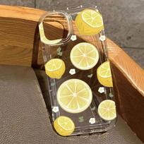 Vasarinių vaisių ir citrinos žiedų dėklas telefonui iPhone 16 15 14 13 12 11 Pro Max XS X XR Plus Mini SE 2020 2022 Skaidrus Coque Funda iPhone 16 Plus