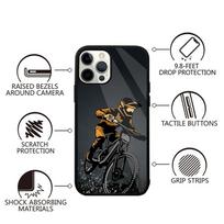Nuostalus kalnų dviračio telefono dėklas, skirtas iPhone 15,14,13,12,11,Plus,Pro,Max Mini Magsafe magnetinei belaidžio įkrovimo funkcijai iPhone13mini black
