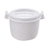 New Oven Microwave Rice Cooker Insulated Lunch Box Vegetable Container Steamer Heating Bowl with Lid Cookware Steamer Pot white