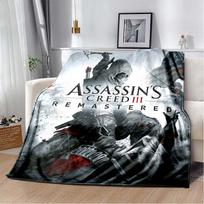 Classic Assassin Insignia & Hidden Blade Character Warm Blanket Plush Fleece Fabric Ideal Birthday Holiday Gift for Assassin's Creed Game Fans 80cm x 120cm