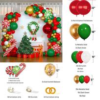 Christmas Wreath Arch Balloon Set: Festival Scene Decoration with Aluminum Foil and Latex Balloons green