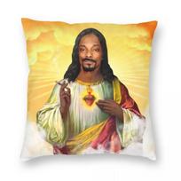 Vikama Snoop Dogg Funny Throw Pillow Cover Hip Hop Rapper Cushion Cover For Sofa Bedroom Home Decor Peach skin 35*35(CM)-1Pcs yellow