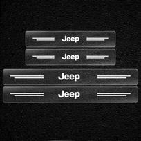 Threshold Protector Transparent Decorative Badge Sticker For Jeep Wrangler Grand Cherokee Compass Renegade Cherokee Gladiator black