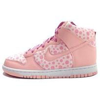 Nike Dunk Slip Resistant Cushioning Abrasion Resistant High top Skateboard Shoes Pink White Spot Unisex 316604-605 38.5 white