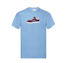 Aston Villa sirgaliaus marškinėliai – Gazelės batų grafika, 100% medvilnė, galima skalbti mašinoje XL gray
