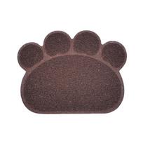 Paw‑Shaped PVC Cat Litter Mat Non‑Slip Waterproof Litter Trapping Pad For Cat Box Floor Clean 40*30cm gray
