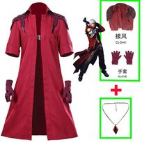 Devil May Cry 5 Dante Cosplay Costume Game DMC 5 Dante Wig Windbreaker Gloves Top Pants Disguise Suits Party Fantasia Outfits XL&Devil May Cry 5 black