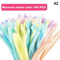 100Pcs Fuzzy Wire Chenille Stems Diy Strips Twist Bar Anvil Wire Craft Pipe Handicraft Material Plush Tube Creative Toy black