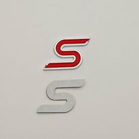 3D Metal Letter S Logo Car Front Grille Emblem Badge Rear Trunk Stickers Decal For Ford Focus Fiesta Escape Ecosport NVJMF5 Kuga Mondeo gray