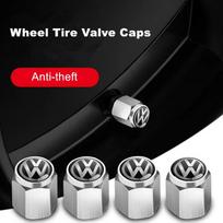 VW New 4 pcs Metal Car Wheel Valve Caps Stem Covers for VW Volkswagen Golf Polo Passat Tiguan Touran Jetta Accessories EN1