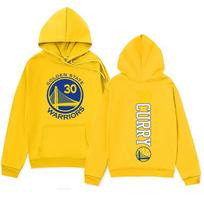 Rudens Žiemos Golden State Warriors Stephen Curry #30 Spausdinti Laisvalaikio Šilti Sportiniai Ilgomis Rankovėmis Vyriški ir Moteriški Unisex Džemperiai su Gobtuvu XXXL geltona
