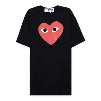 Comme Des Garcons AZ T112 051 BLACK Men's Heart Short Sleeve T-Shirt 79710627- Unisex T-Shirt S red