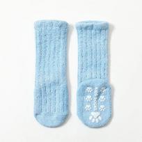 Šiltos, paprastos, vienspalvės blauzdinės kojinės, skirtos mažyliui berniukui mergaitei patalpose rudeninės žiemos naujagimio neslystančios kojinės ant grindų XS mėlyna