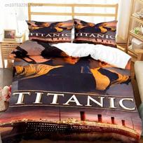 Movie Titanics Bedding Set 3D Printed Suitable For Bedroom Duvet Cover Set With Pillowcases Kids Home Textile EU Single 135*200cm/53x79in 3pcs black