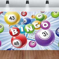 Bingo Backdrop,Bingo Party banner Lottery Winning Ball Game Time Cards Photography Background Party Supplies 118×59inch/300*150cm