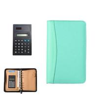 6-Ring Portfolio Binder Cover A6 Business Notebook Memo Book Loose Leaf Notebook  Conference Use Green blue