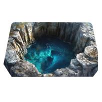 3D Visual Illusion Absorbent Doormat Nonslip Absorbent Floor Rug Carpet for Functional and Aesthetic Entryway Solution black