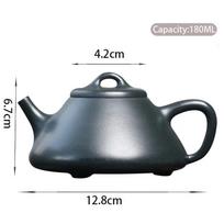 180ml Yixing Purple Clay Teapot Handmade Stone Scoop Tea Pot Tea Infuser Kettle Raw Ore Dark Green Mud Chinese Zisha Tea Set gray