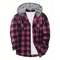 Vyriškas geltonas juodas languotas su gobtuvu marškinis su sagomis Hoodie striukė XL