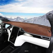 For Tesla Model X S 2024 Car Dashboard Cover Sun Shade Mats Anti-UV Case Instrument Panel Pads Non-Slip Carpets Auto Accessories Flannel gray