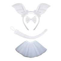 Kiaulės Kostiumų Rinkinys Kiaulės Ausys Pirštinės Uodega Kaklaraištis Sijonukas Gyvūno Karnavalinio Kostiumo Rinkinys Aksesuarai Helovino Cosplay Šventei white