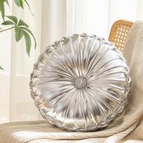 New Circular Nordic Ins Style Solid Color Sequins Wheel Pillow Sofa Cushion Bedside Window Futon Cushion Pumpkin Pillow 35cm 1pcs