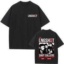 Korėjiečių grupė Lngshot Shot Callers Albumas 2026 Marškinėliai Vyrams Moterims Kpop Mados Tendencija Trumpomis Rankovėmis Vyriški Vintage Marškinėliai XS black