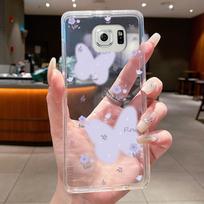 Skirta Samsung S6 G920F dėklas Samsung Galaxy S6 edge Plus G925F dangtelis Skaidrus prabangus drugelio gėlės minkštas TPU silikoninis telefono dėklas S6 Edge gray