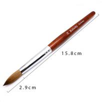 Acrylic Nail Brush Red Wood Handle Gel Builder Manicure Brush Nail Art Tools Nail Salon Size 8-24 brown