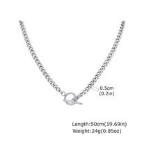 Vnox Stainless Steel Cuban Link Chain Choker Necklaces, Toggle Clasp Pendant Necklaces For Women Men, Minimalist Jewelry Gifts white