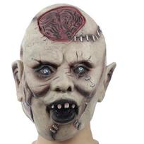 Halloween Scary Skull Ghost Latex Mask with Exploding Brain beige