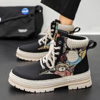 Martin boots personalized straw British leather shoes high-top wolf boots interpretation shoes 44 gray