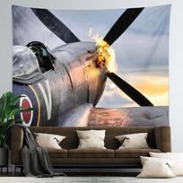 Retro lėktuvų plakato gobelenas Supermarine Spitfire B-29 P51 naikintuvas Sieninis kabinamas Kambario dekoras Miegamajam Bendrabučiui Indie W95xH70cm black