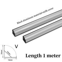 Black Cover 10-50 Pies/Pack LED Aluminum Profile 1m/Pie U/V Shape Suitable For 8-12mm LED Light Strip Housing Channel 14PCS