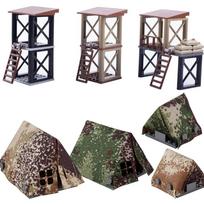 Military Scene Accessories Camp Sentry Tent Building Blocks Snow Army Soldiers Patrol Figures Fence Barbed Wire Mini Bricks Toys geltona