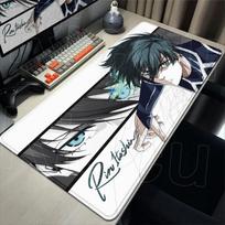Anime Blue Lock Large Mouse Pad Non-Slip Gaming XXL Office Gamer Keyboard Extend Desk Mat Rin Itoshi Laptop Rubber Soft Mousepad 30cmx80cm(11.8x31.5inch) gray