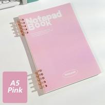Horizontal Line Ring Binder Notebook A5/B5 Journal Planner High Quality Notepad  School Office A5 rožinė