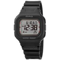 MAG watch digital radio solar dual power waterproof urethane belt slightly smaller suitable children MW-550A BK black blue
