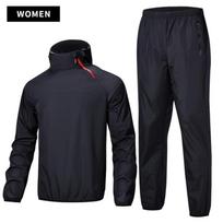 Sauna Suit Unisex Gym Clothing Set Men Full Body Sweating Sportswear Women Boxing Training Running Fitness Weight Loss Tracksuit XL black