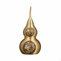 Žalvarinė moliūgo formos puošmena, klestėjimo simbolis, Feng Shui Hulu figūrėlė, tradicinis meistriškumas 15CM beige