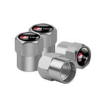 Car Wheel Tire Valve Caps Tyre Rim Stem Covers Airdust for Audi Quattro RS S SLINE A1 A3 8P A4 B5 B7 B8 A5 A6 C6 C7 A7 A8 Q3 Q5 gray