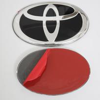 Car Front Grille Crystal HXDJS5 Self-adhesive Badge for Toyota RAV4 Camry Corolla Hilux Highlander Sienna Yaris Prius C-HR Trunk Emblem 10cmX6.9cm