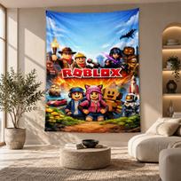 Decorative Tapestry,Roblox Printed Wall Art, Lightweight Wall Hanging For Bedroom Background 130cmx150cm