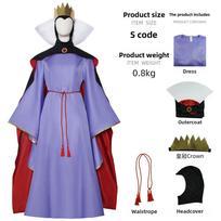 Sniego Baltosios Cosplay Kostiumas Moterims Helovino Scenos Pasiruošimui Su Uniforminiu Audiniu Anime Gerbėjams Evil Queen Purple,S gray
