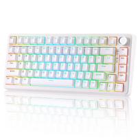 „Yunzii B75 White Rgb“ Mechaninė Klaviatūra, 75% Karštų Keičiamų Žaidimų Klaviatūra Su Rankenė, White_Milk V2 Linear