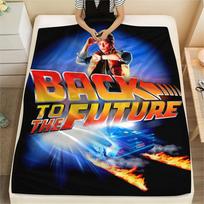 1PC Back to the Future Print Flannel Blanket, High quality All Seasons, Home Decor, Warmth and Comfort, Perfect for Christmas Gifts 80cm x 120cm black