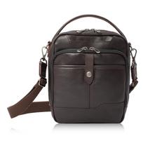 Vyriška odinė peties rankinė, A5 formato talpa, BKS-7040 (Tamsiai rudas) gray
