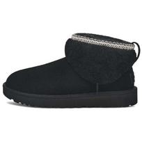 UGG Classic Ultra Mini Maxi Curly Boot Black Women's 1158263-BLK 42 gray
