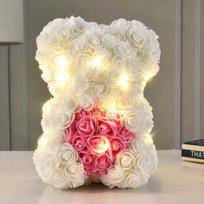 25cm Artificial Teddy Rose with LED Strip Romantic Valentines Day Gift Flower Bear Multicolors Girlfriend Women Anniversary Bear balta
